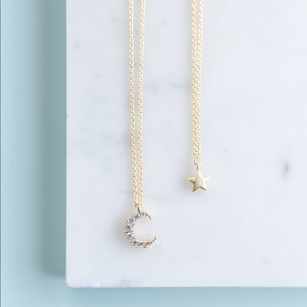 Momma + Me Moon and Star Necklace Set